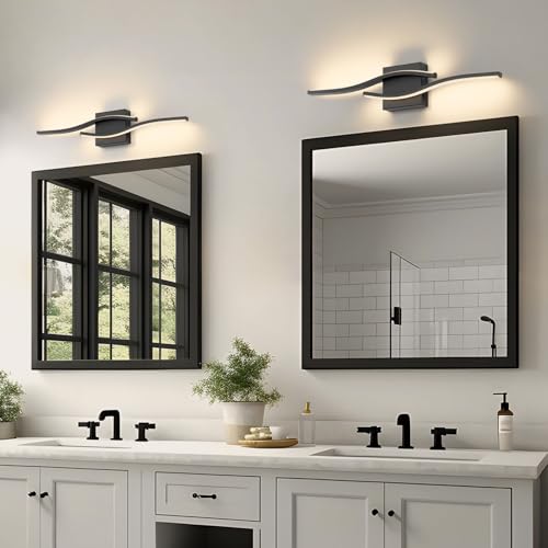 Vanity Light for Bathroom Lighting Fixtures Over Mirror Black Dimmable 5CCT Vanity Lighting Fixture Modern Bath Vanity Lights Bar 23 Inch Led Bathroom Sconces