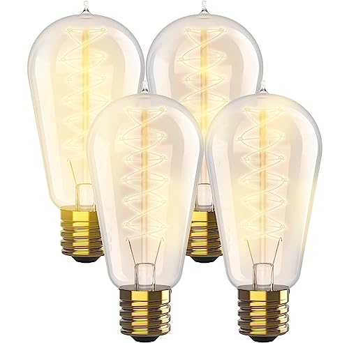 Vintage Incandescent 60W Edison Light Bulbs (4 Count)