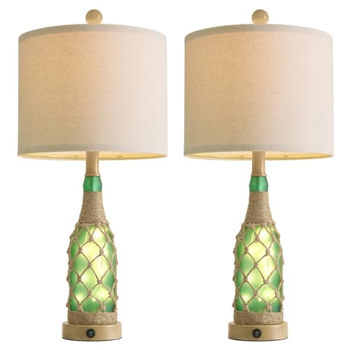 23'' Boho Table Lamps with Night Light for Living Room (2 Count)
