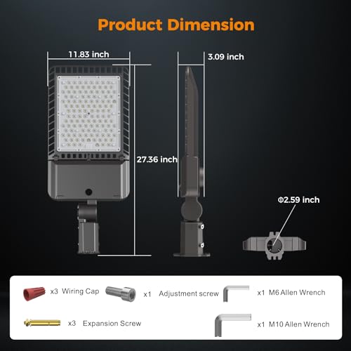 340W LED Parking Lot Light 85000LM Outdoor Street Lights 9 Pack (9 Count)