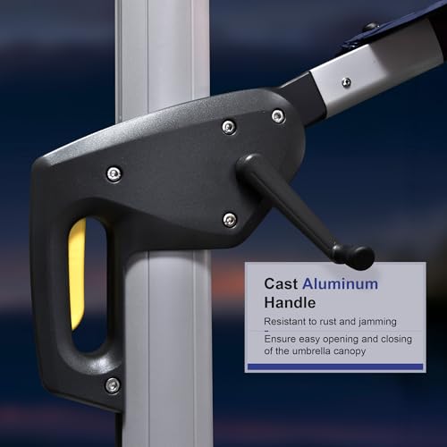 Patio Umbrella 9' X 12' Double Top Solar LED Light