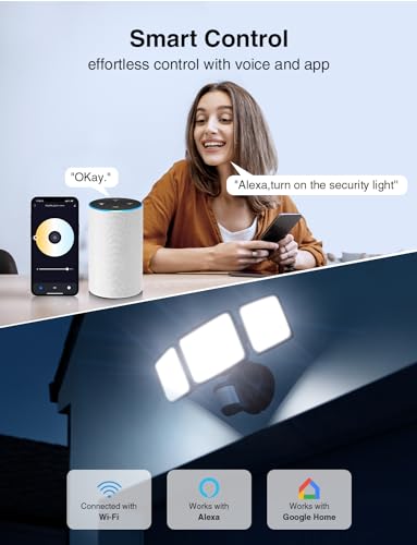 100W Smart Outdoor Security Lights with Motion Sensor