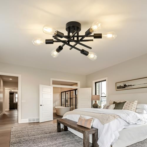 Semi Flush Mount Motion Sensor Ceiling Light Fixture