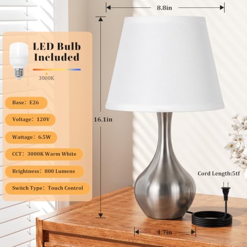 16.1" Touch Table Lamp for Nightstand