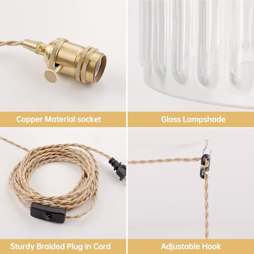Plug in Pendant Light Hanging Light Fixtures with Plugin Cord On