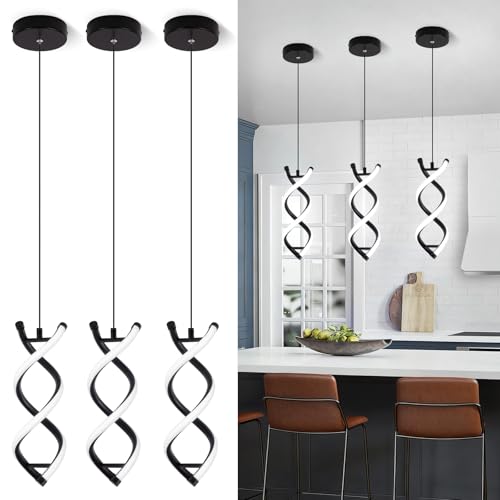 Spiral Led Pendant Light Fixture (3 Count)