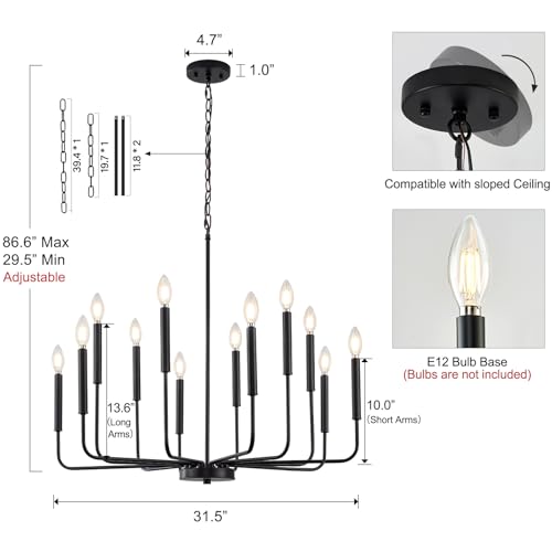 Modern Black Chandelier for Dining Room