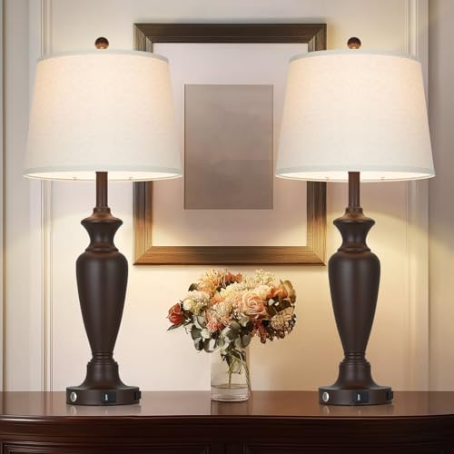 30" Tall Metal Table Lamps Set of 2 (2 Count)