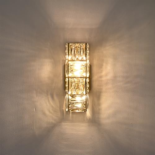 12 Inch Crystal Wall Sconce Gold Sconces Wall Lighting