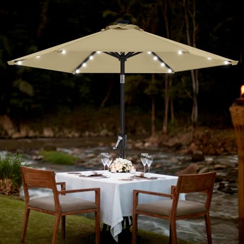 7.5ft Patio Umbrella with Solar Lights