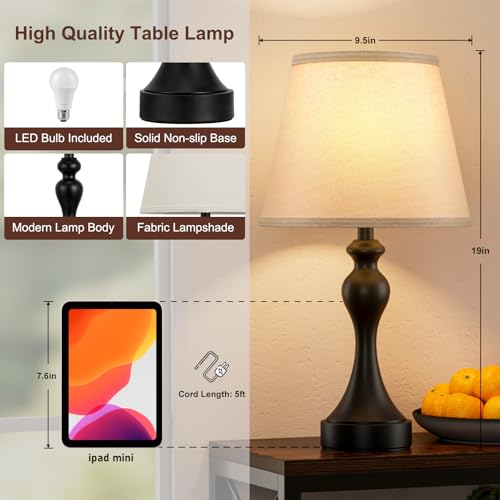 Touch Lamps for Nightstand (2 Count)