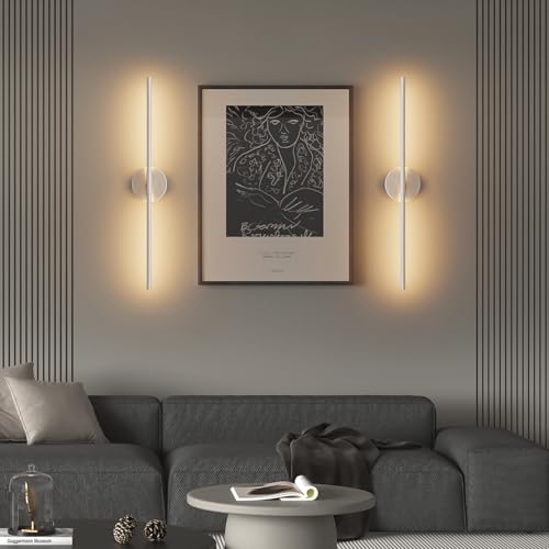 28In Sand Nickel Wall Sconces Set of Two Hardwired 3000K LED Modern Vanity Light 360° Rotatable for Living Room Bedroom Bathroom (2 Count)