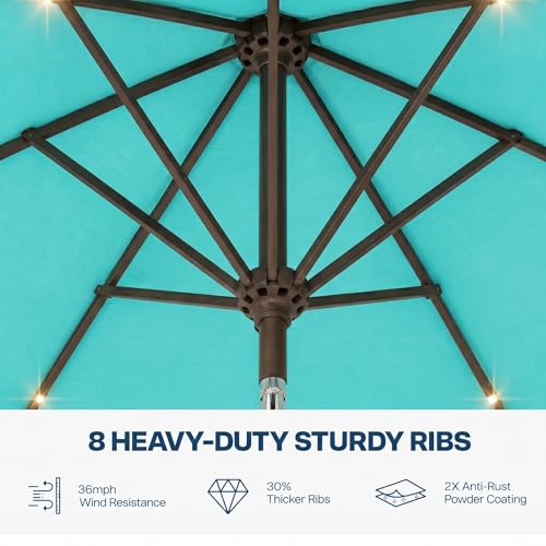 10FT Solar Patio Umbrella with Lights
