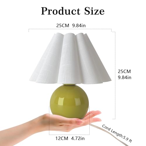 Green Small Bedside Mini Table Lamp for Bedroom