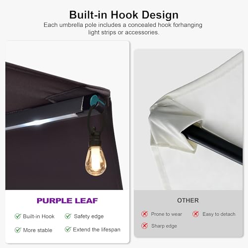 Outdoor Umbrella 13ft with Base and Solar Lights