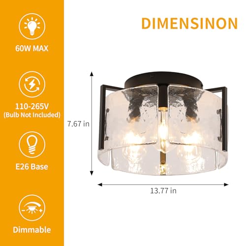 3 Light Semi Flush Mount Ceiling Light