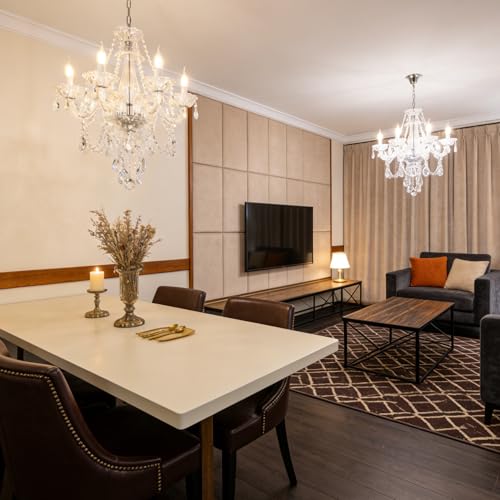 Modern Crystal Chandelier with 6 E12 Sockets
