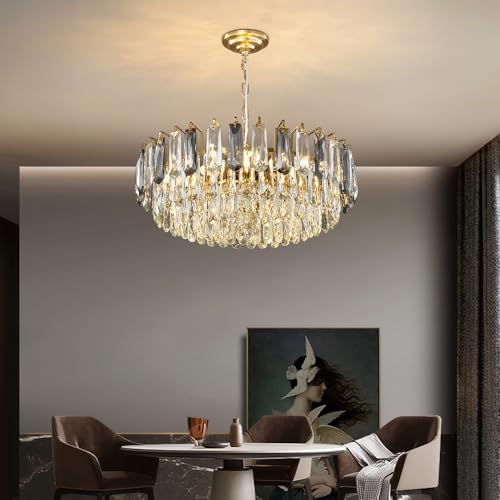 23.6" Modern Crystal Chandelier Gold 3