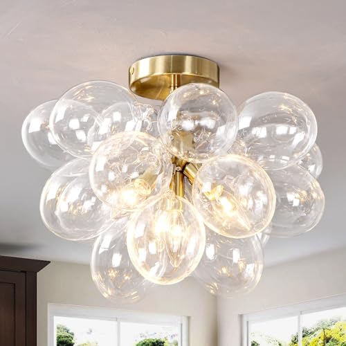 Mid Century Modern Semi Flush Mount Chandelier