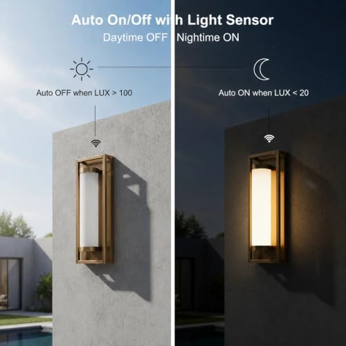 Modern LED Dusk to Dawn Outdoor Wall Sconce