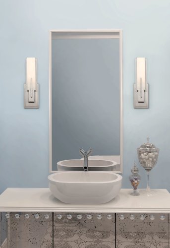 Midtown 15" Nickel and White Glass Modern Wall Sconce Light Fixture