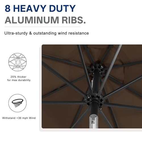 Solar Led Patio Umbrella with 32 Lights 11FT