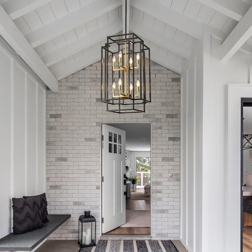 Black & Gold Foyer Lighting Fixture 8