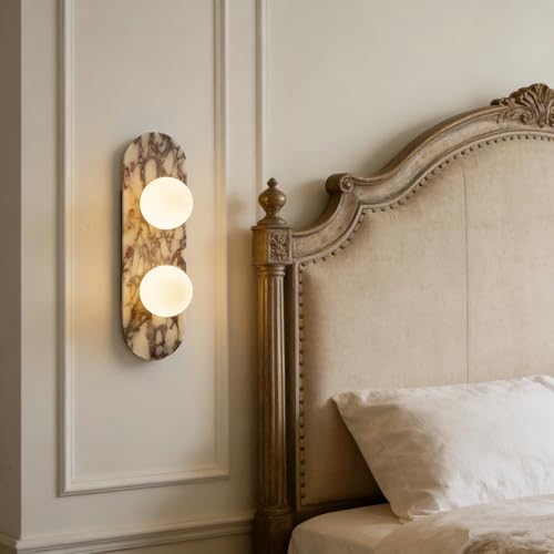 17.7 inch Natural Marble Wall Sconce