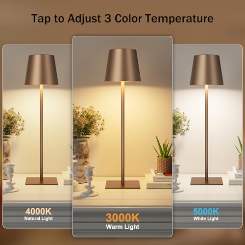 Brown Cordless Rechargeable Table Lamp