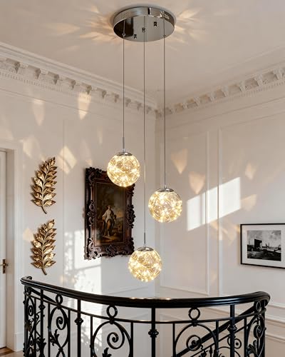 Pendant Lights Modern Crystal Chandeliers Hanging Light Fixture for Kitchen Island Sphere Pendant Light (127 Count)