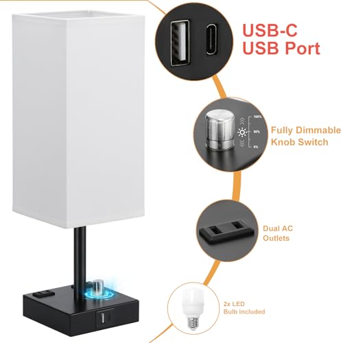 White Bedside Table Lamps Set of 2 (2 Count)