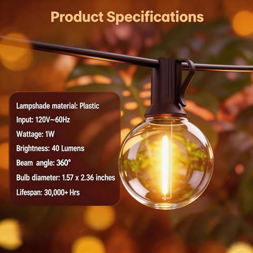 Outdoor String Lights 25 FT Waterproof (25 Foot)