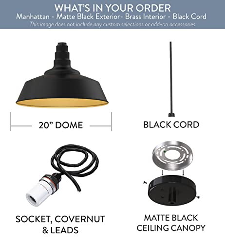 Industrial Pendant Light 20 Inch Extra Large Steel