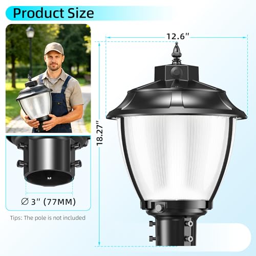 100W LED Post Top Light with Dusk to Dawn Photocell
