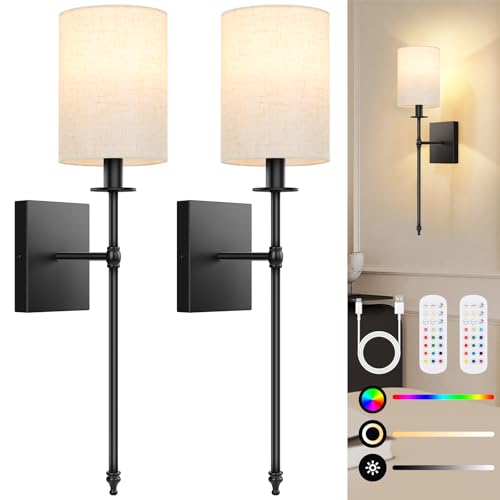 24 inch Battery Operated Wall Sconce Set of 2 (2 Count)