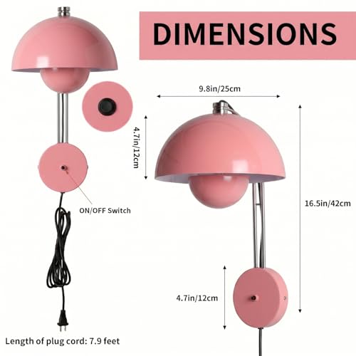Mid Century Modern Bud Plug in Wall Sconces for Bedroom