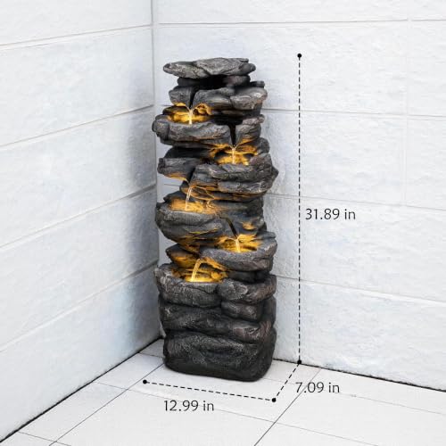 Outdoor Water Fountain with 5 LED Lights