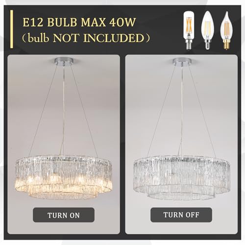 Modern 24" Crystal Glass Chandelier 10
