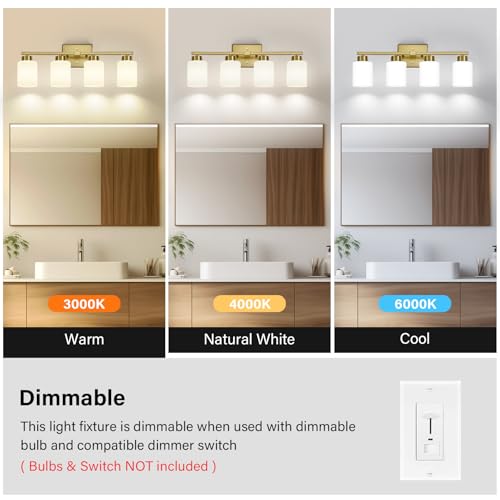 Brushed Gold Bathroom Light Fixtures Vanity Lights Over Mirror