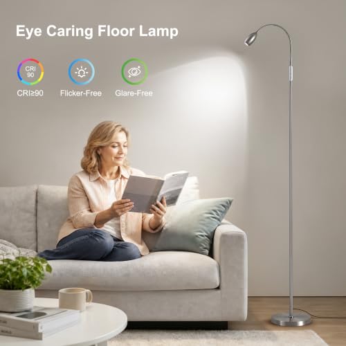72" Reading Floor Lamp (Nickel)