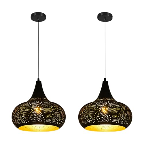 Vintage Black Pendant Light Set of 2 (2 Count)