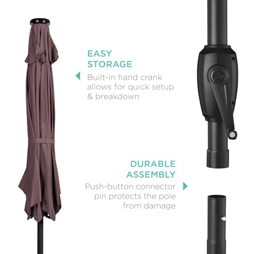 7.5ft Solar Umbrella LED Lighted Patio Umbrella