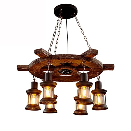 Vintage Industrial Chandelier with Rudder Design
