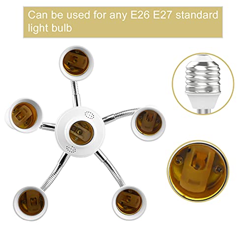 6 in 1 E26 E27 Light Socket Splitter