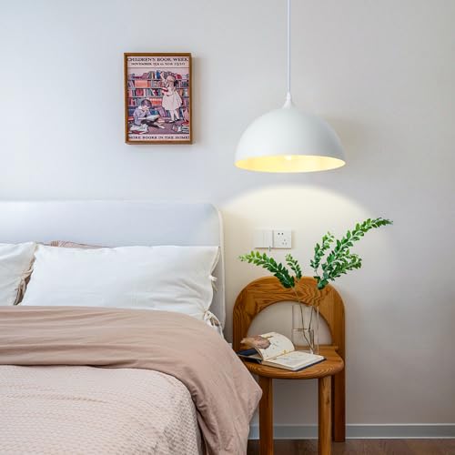 White Farmhouse Pendant Light 11.8inches 2 Packs (2 Count)