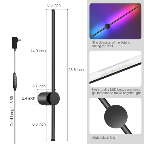 RGB LED Wall Sconces Set of Two with Remote (2 Count)