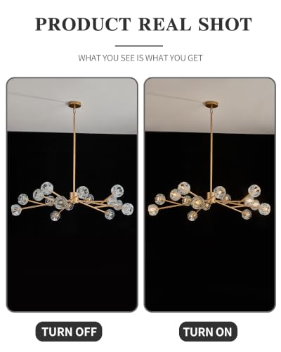 Gold Sputnik Chandeliers for Dining Room Light Fixture Over Table