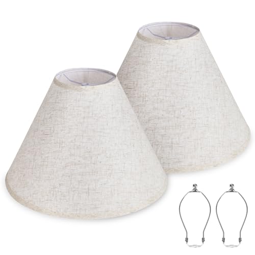 Large Beige Lamp Shades Set of 2 (2 Count)
