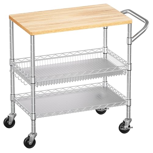 3 Tier Rolling Kitchen Carts with Wheels