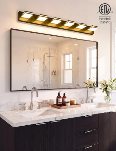 6 Light Bathroom Vanity Light (Black-5CCT / 42-Inch)